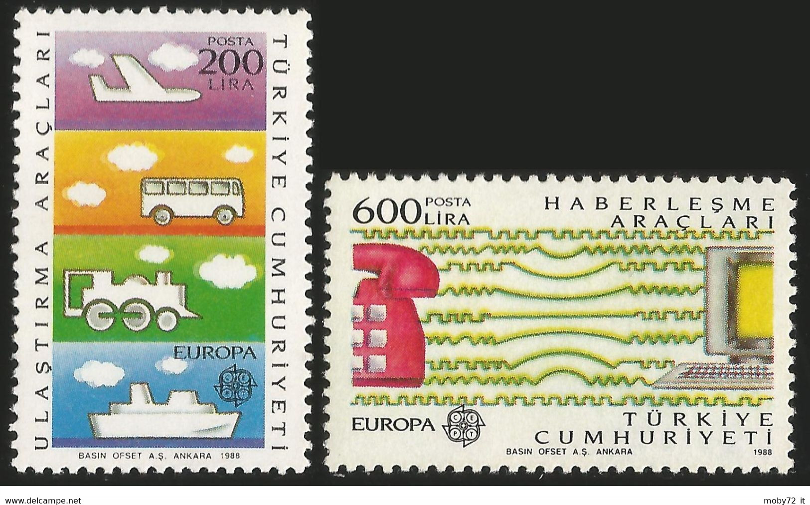 Turchia - 1988 - Nuovo/new MNH - Europa CEPT - Mi N. 2808/09 - Usados