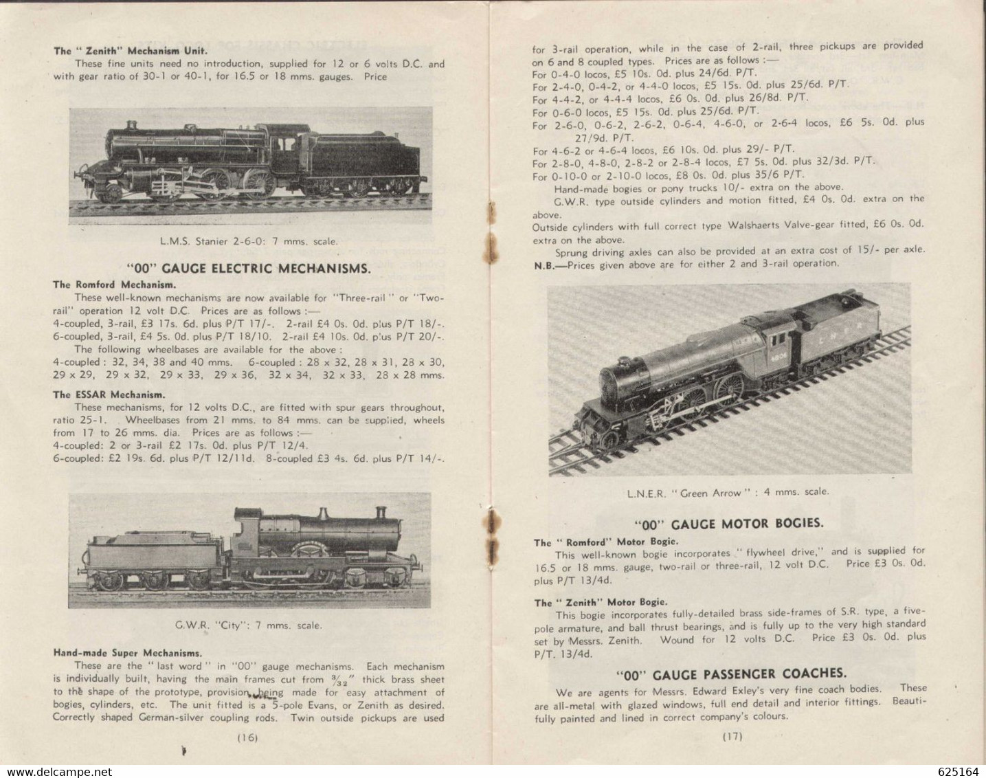 Catalogue R.M.EVANS & CO. Scale Model Engineers 1949 3rd Ed. 00 Scale 4 Mms - Inglese