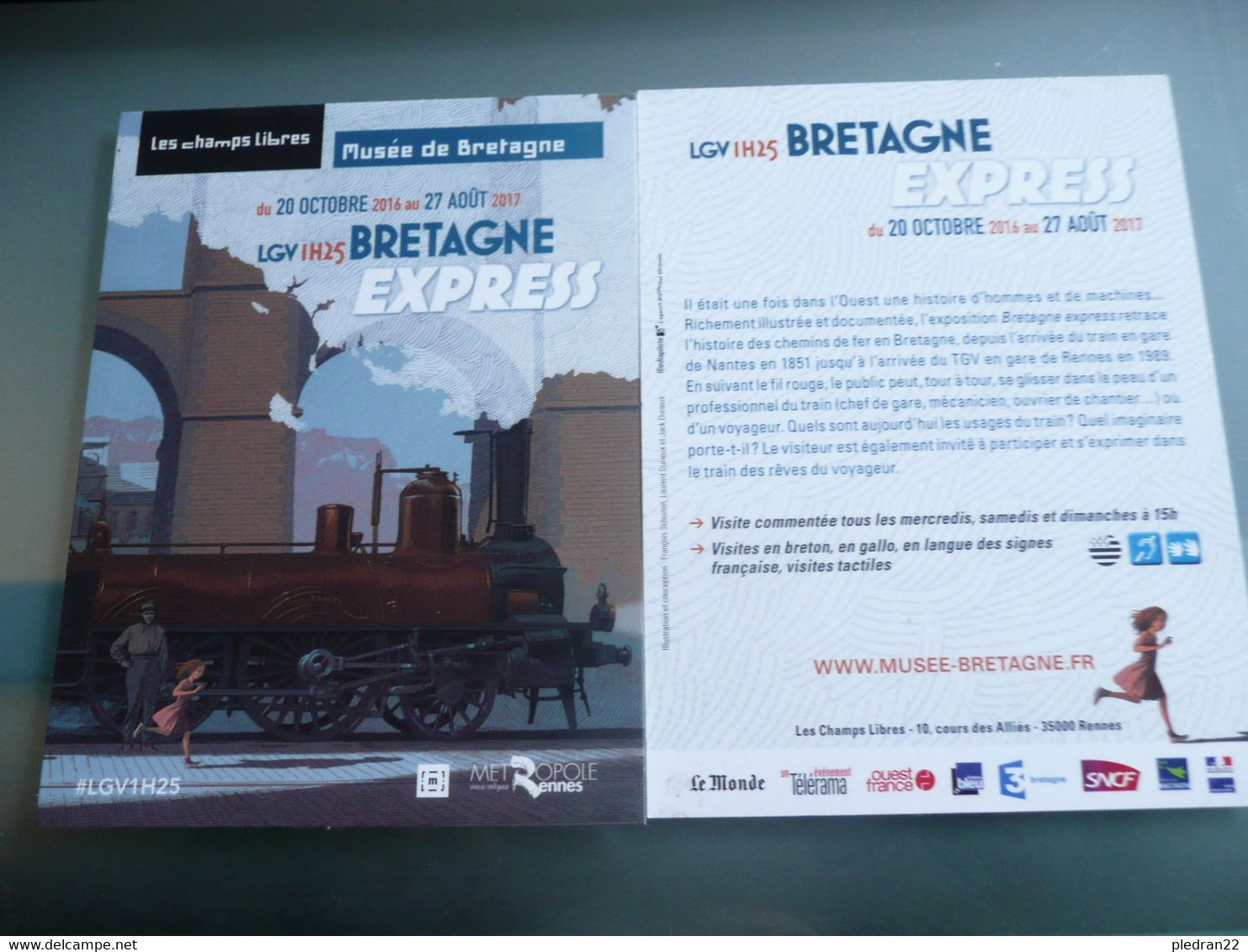 FICHE FORMAT CARTE POSTALE EXPOSITION LGV SNCF BRETAGNE EXPRESS RENNES 2017 - Andere & Zonder Classificatie