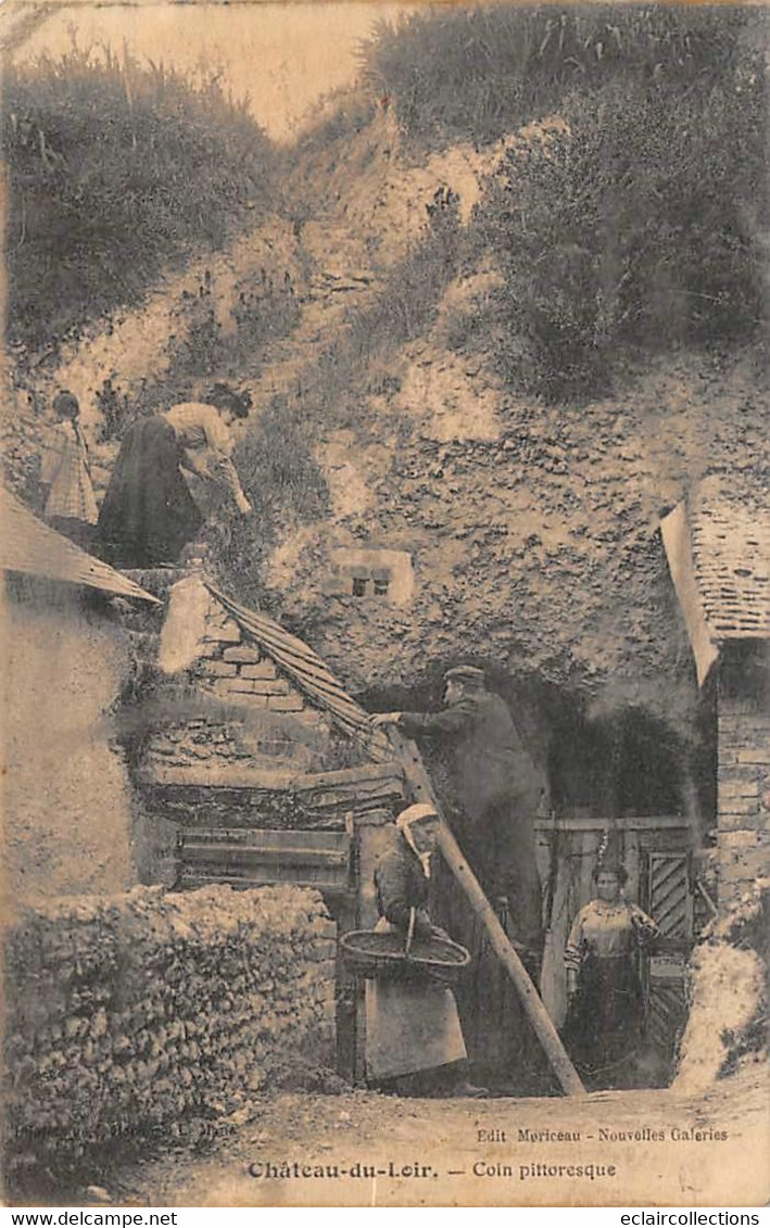 Château Du Loir    72       Habitat Troglodyte. Coin Pittoresque  - Décollée -  (voir Scan) - Chateau Du Loir