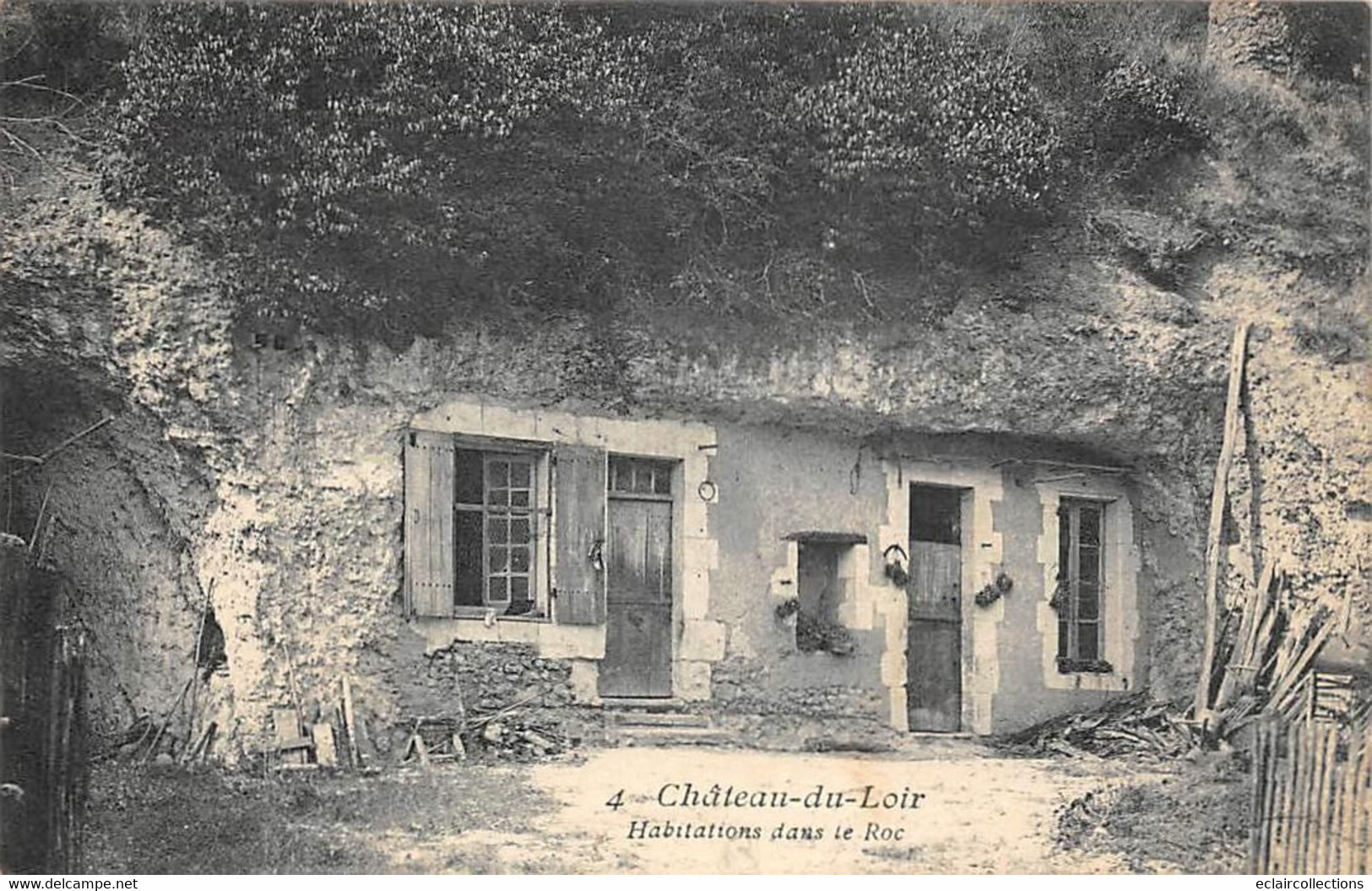 Château Du Loir    72       Habitat Troglodyte. HabtationS Dans Le Roc  N° 4    (voir Scan) - Beaumont Sur Sarthe