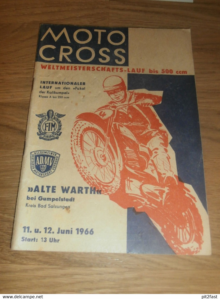 Moto Cross Weltmeisterschaft Gumpelstadt , 12.06.1966 , Motocross , Programmheft / Programm / Rennprogramm , Program !!! - Motos