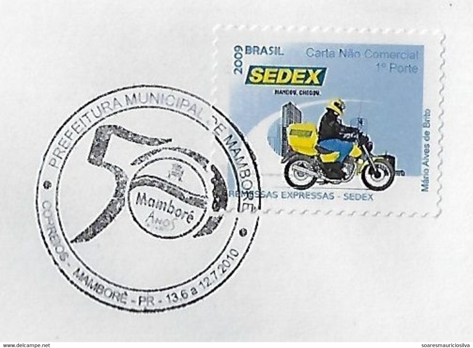 Brazil 2010 Cover With Commemorative Cancel 50 Years Of The Municipality Of Mamboré - Storia Postale