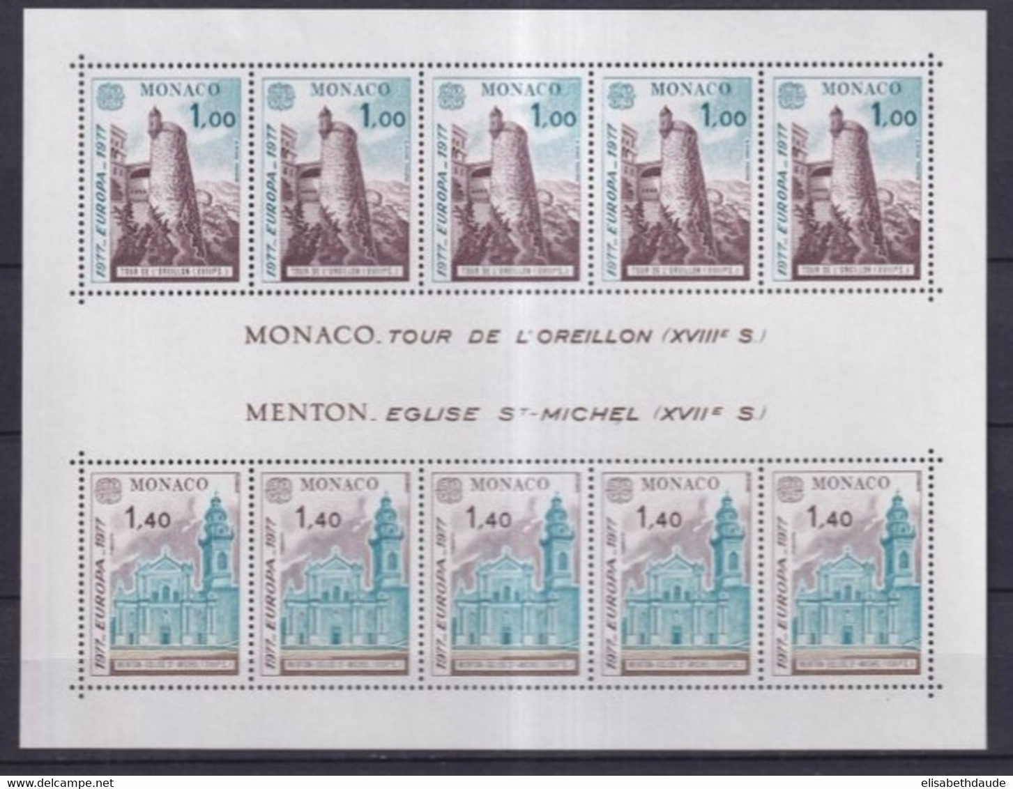 MONACO - 1977 - BLOC EUROPA N° 13 ** MNH - COTE YVERT = 50 EUR. - 1977