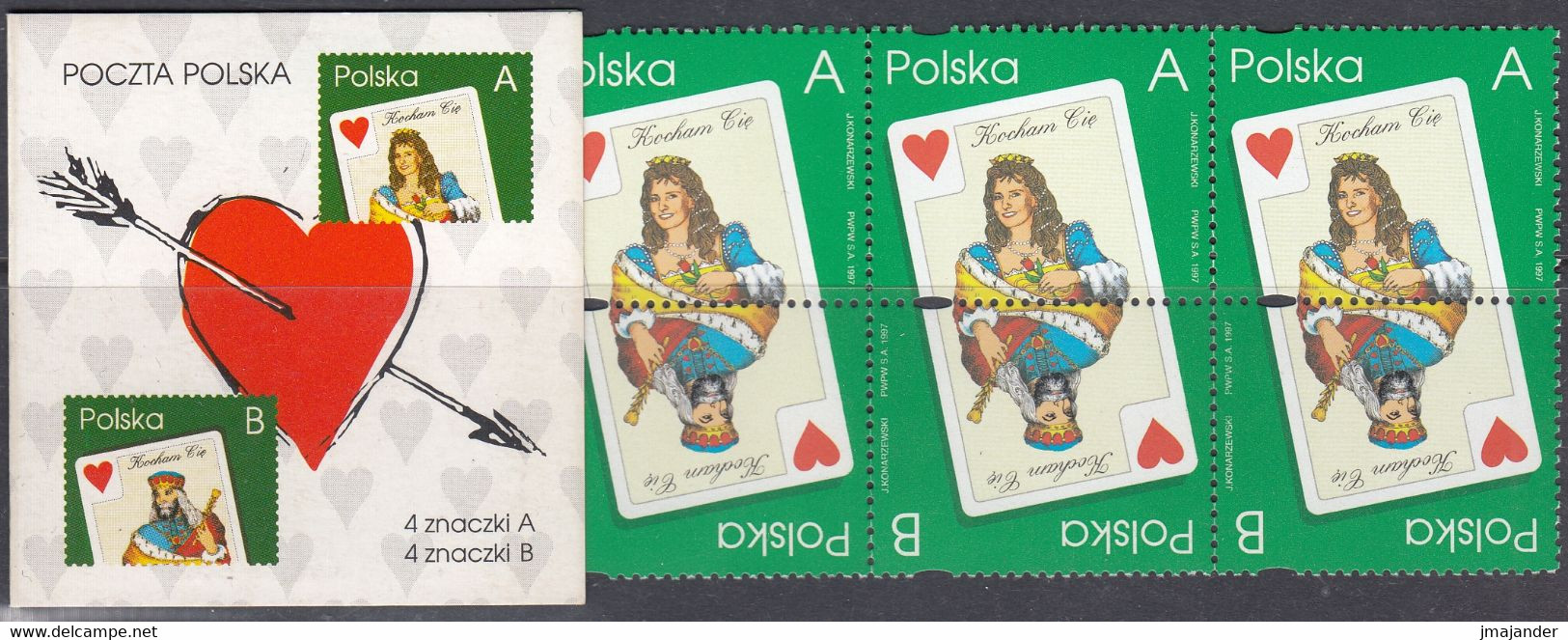 Poland 1997 - Playing Cards: Queen And King Of Hearts - Booklet - Mi MH 1 (3634-3635) ** MNH - Booklets