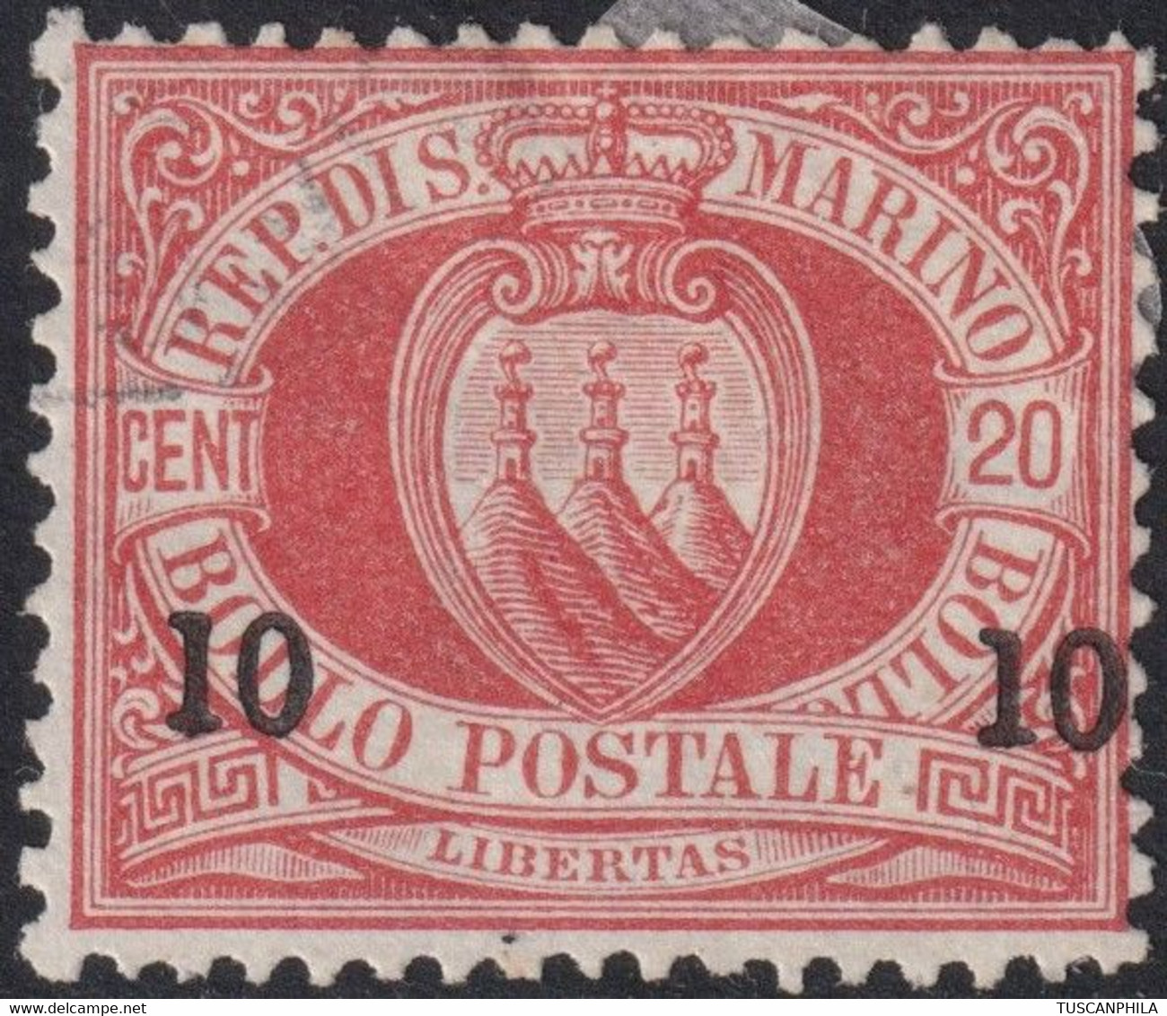 II^ Em. 10 C. Su 20 C. Soprastampa In Basso Sass 11g SG(*) Raro - Unused Stamps