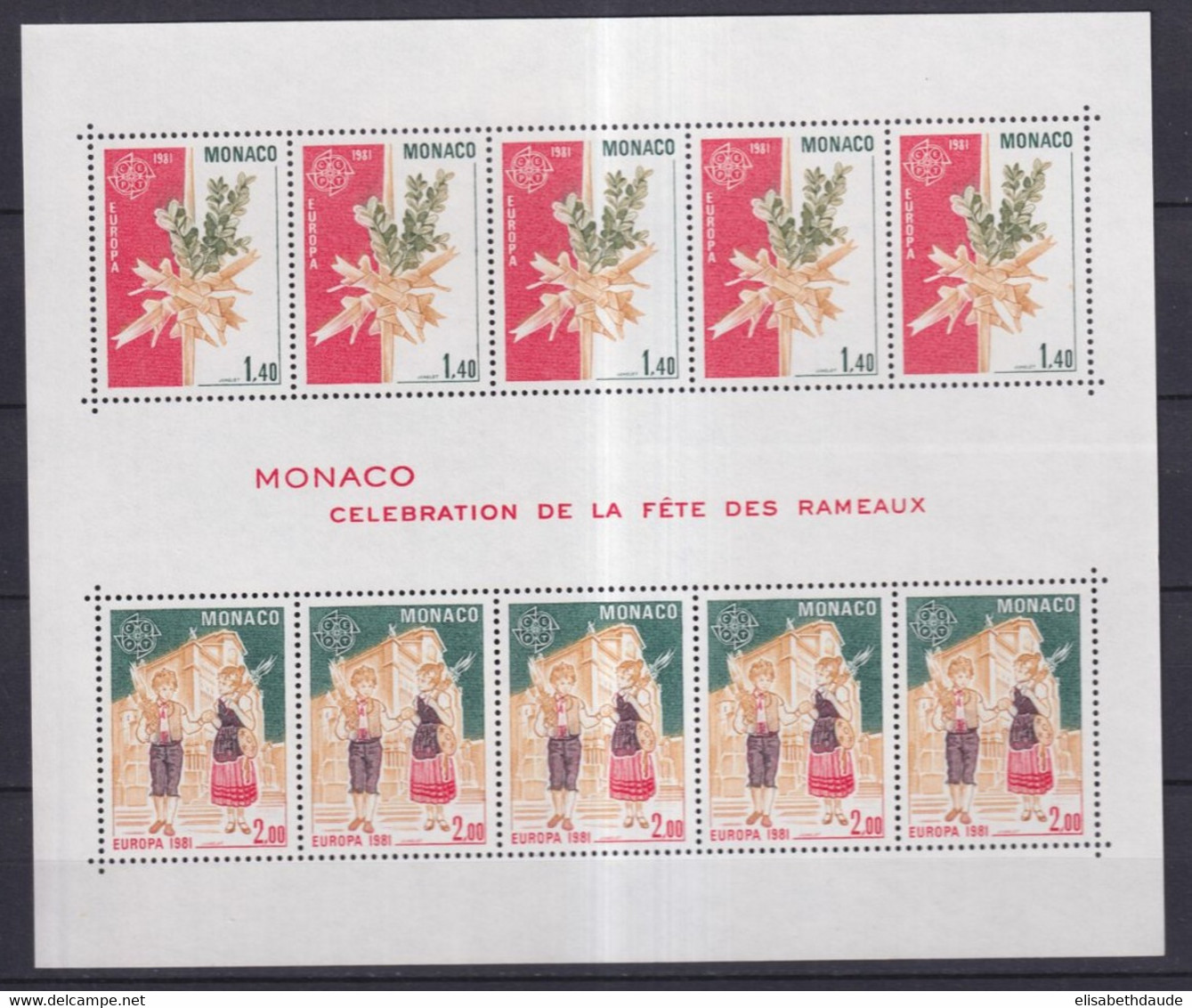 MONACO - 1981 - BLOC EUROPA N° 19 ** MNH - COTE YVERT = 23 EUR. - 1981