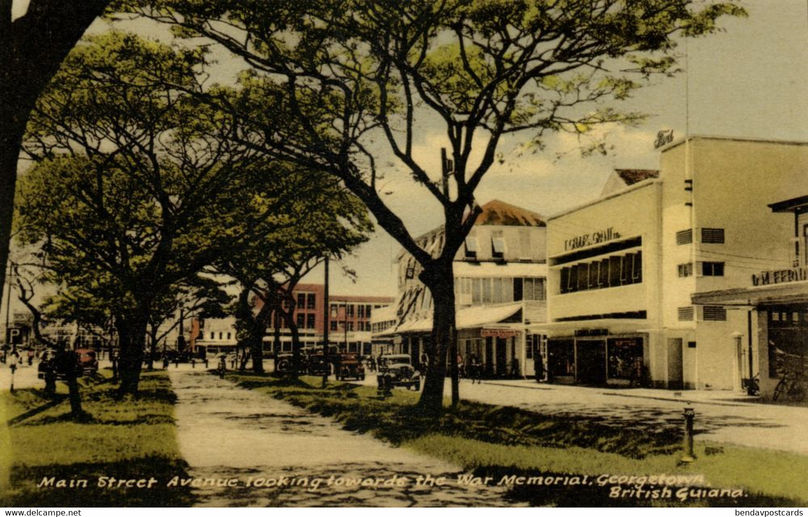 British Guiana, Guyana, Demerara, GEORGETOWN, Main Street Avenue (1950s) Postcard - Guyana (ex-Guyane Britannique)