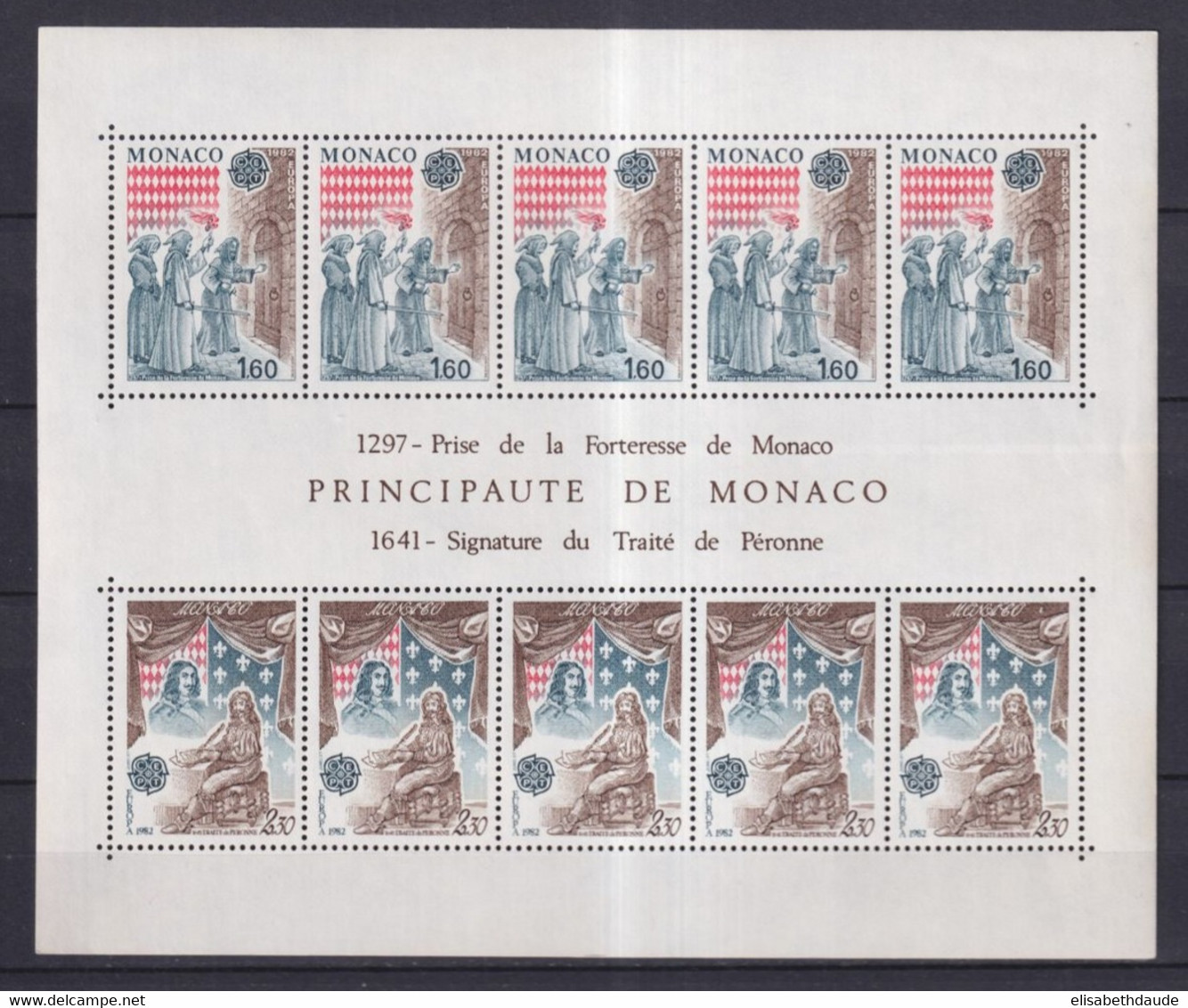 MONACO - 1982 - BLOC EUROPA N° 22 ** MNH - COTE YVERT = 28 EUR. - 1982