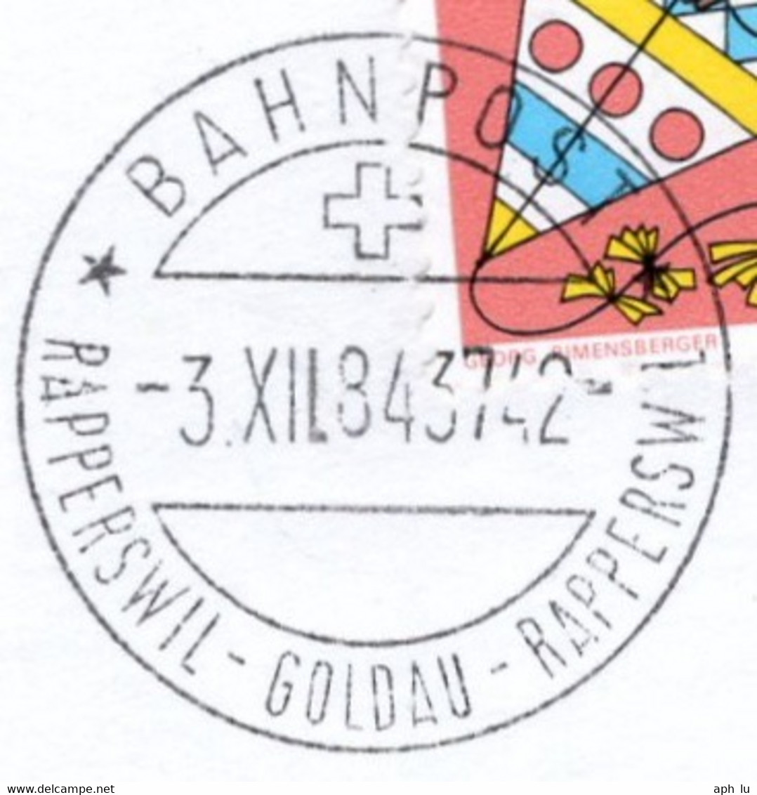 86O/25: Bahnpost  "* BAHNPOST */ RAPPERSWIL - GOLDAU - RAPPERSWIL" (BP0097) - Bahnwesen