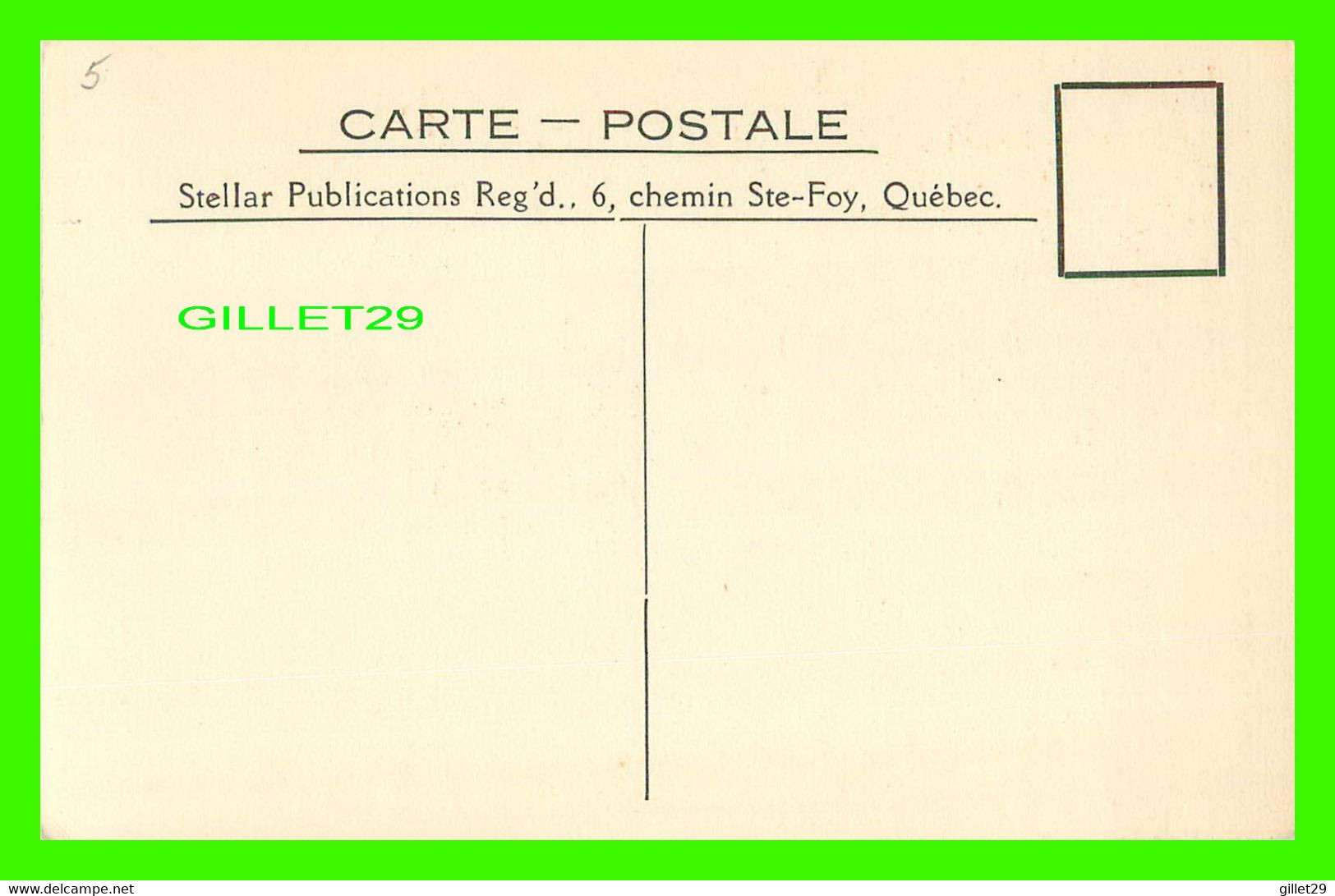 QUÉBEC CITY - VUE DU CHÂTEAU FRONTENAC, AU PREMIER PLAN, L'HÔTEL DES POSTES - STELLAR PUBLICATIONS REG'D - - Québec - Château Frontenac