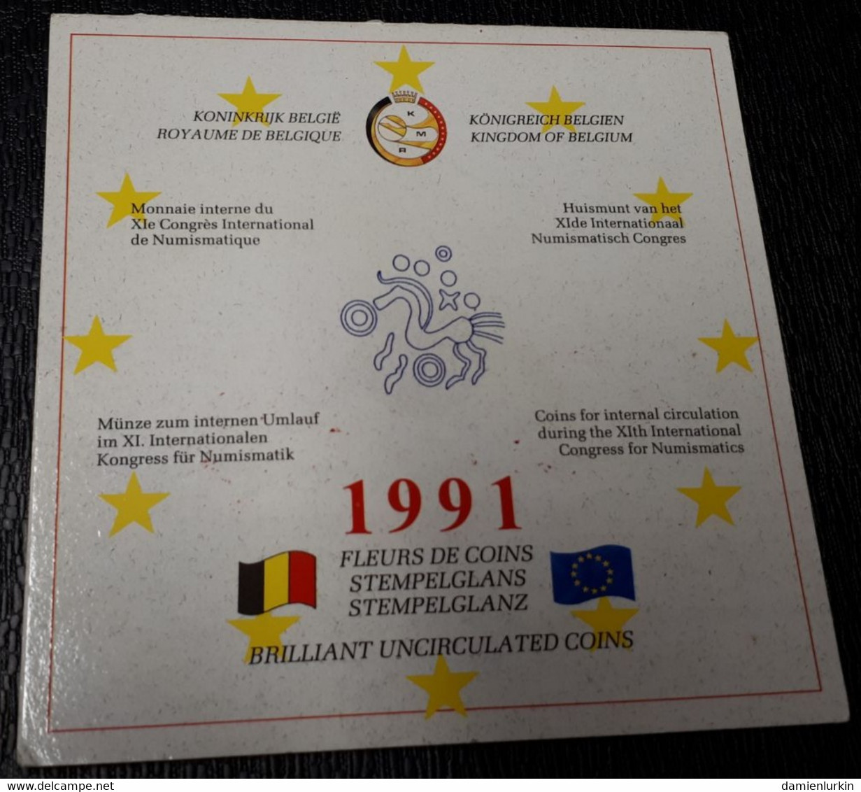 ! PROMO 60€ ! BELGIQUE RARE SET FDC 1991 AVEC 1 2 5 ET 10 ECU DU XI EME CONGRES INTERNATIONAL DE NUMISMATIQUE ! LIRE ! - Ecus