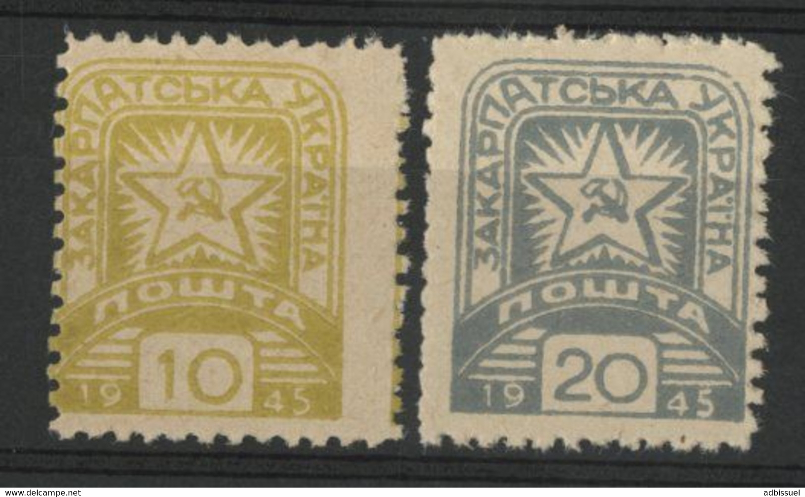 UKRAINE Ruthénie Subcarpathique Zakarpattia N° 10 + 11 (Mi 87 + 88) Cote 85 € Neufs ** (MNH) Voir Description - Ucraina Sud-Carpatica