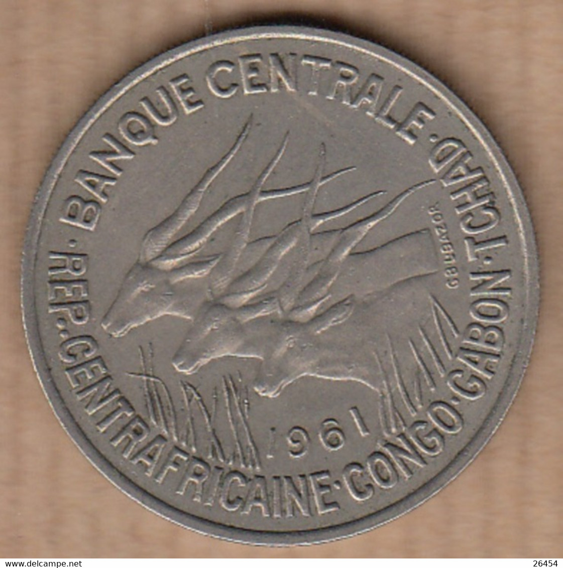 BANQUE CENTRALE CENTRAFRICAINE-CONGO-GABON       Pièce De Monnaie  De 50F   Année 1961 - Ohne Zuordnung