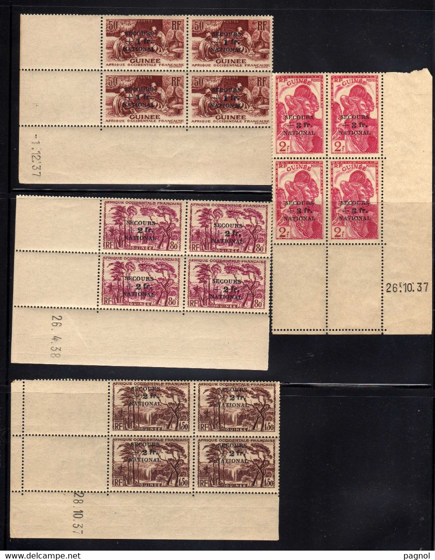 Guinée : Secours National : N° 172/175 : Coins Datés - Unused Stamps