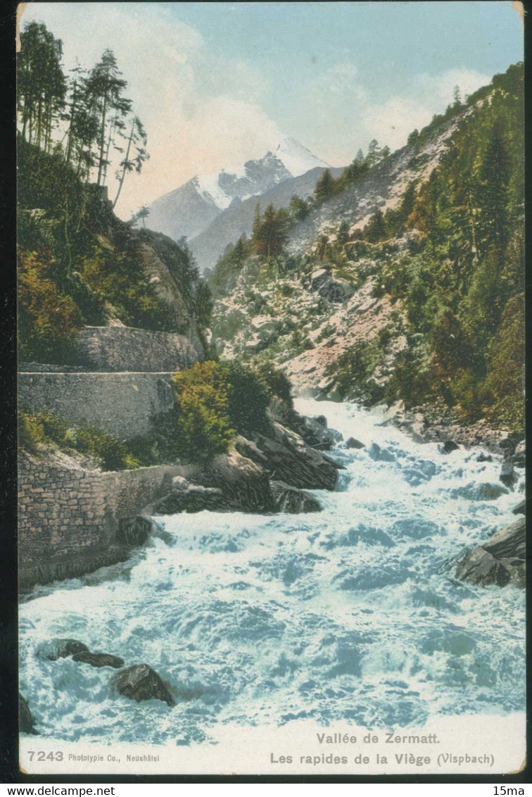 Vallée De Zermatt Les Rapides De La Viège Vispbach 1907 - Viège