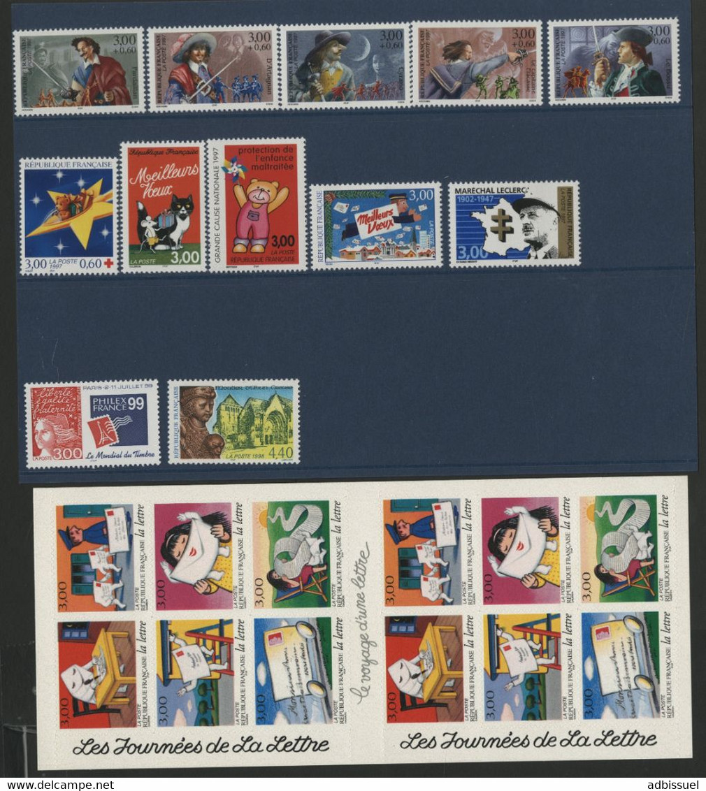 FRANCE ANNEE COMPLETE 1997 N° 3042 à 3128 Neufs ** (MNH) Vendue à La Valeur Faciale Cote 171 € - 1990-1999