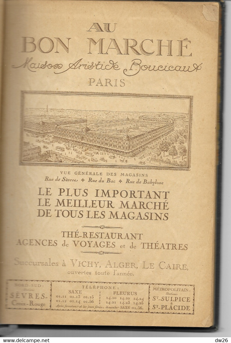 Agenda Du Bon Marché 1922 - Maison Aristide Boucicaut - Couverture Cartonnée Et Toilée - Andere & Zonder Classificatie