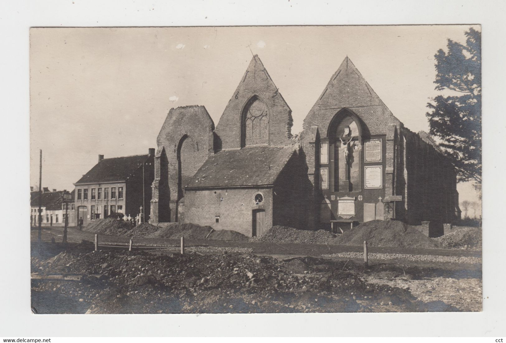 Keyem  Keiem  Diksmuide  FOTOKAART Van De Kerk Tijdens De Eerste Wereldoorlog - Diksmuide