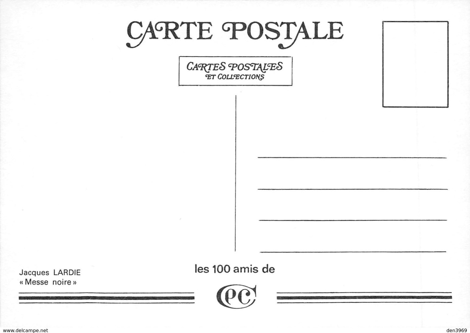 Jacques LARDIE - Messe Noire - Diable - Nu Dessiné - Série Les 100 Amis De CPC - Carte Postale Et Collections - Lardie