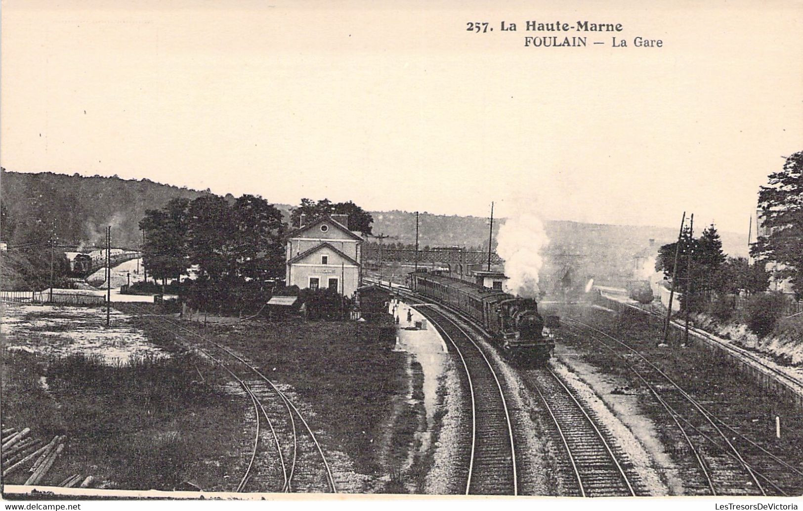 CPA - FRANCE - TRANSPORT - Gare Avec Train - FOULAIN - La Gare - Estaciones Con Trenes