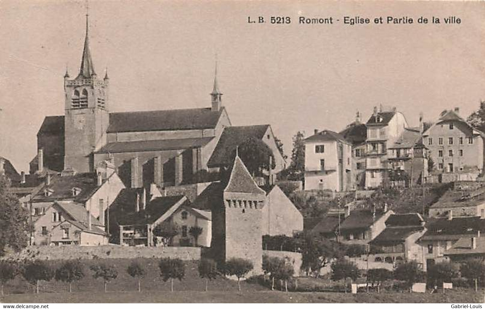 Romont Eglise Et Partie De La Ville - Romont