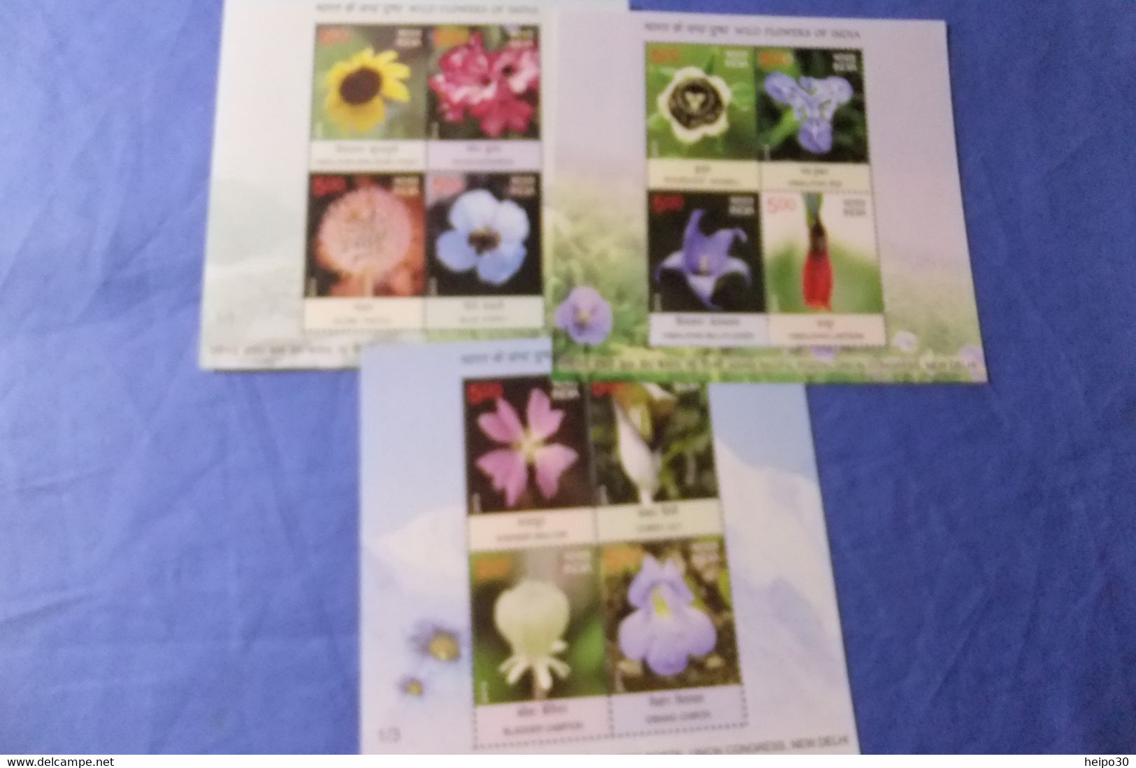 India 2013 Michel Blöcke 115 - 117 Wildblumen MNH - Blocks & Sheetlets