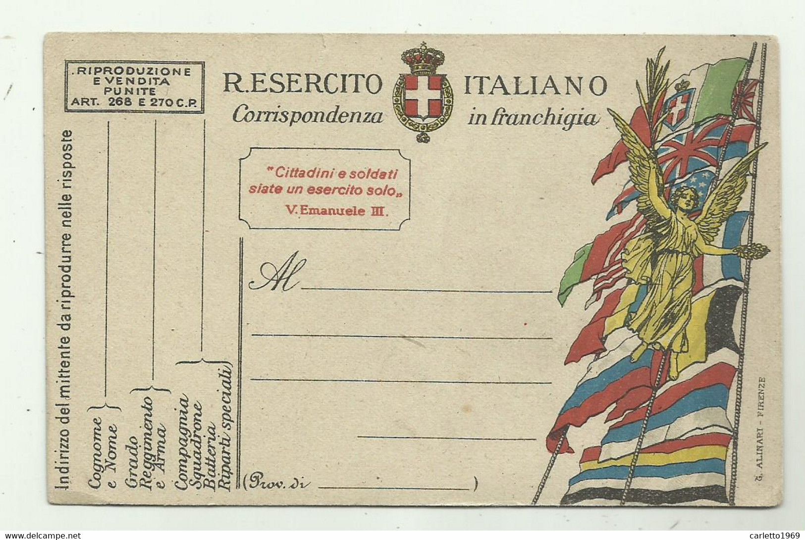 CARTOLINA REGIO ESERCITO NUOVA - Stamped Stationery