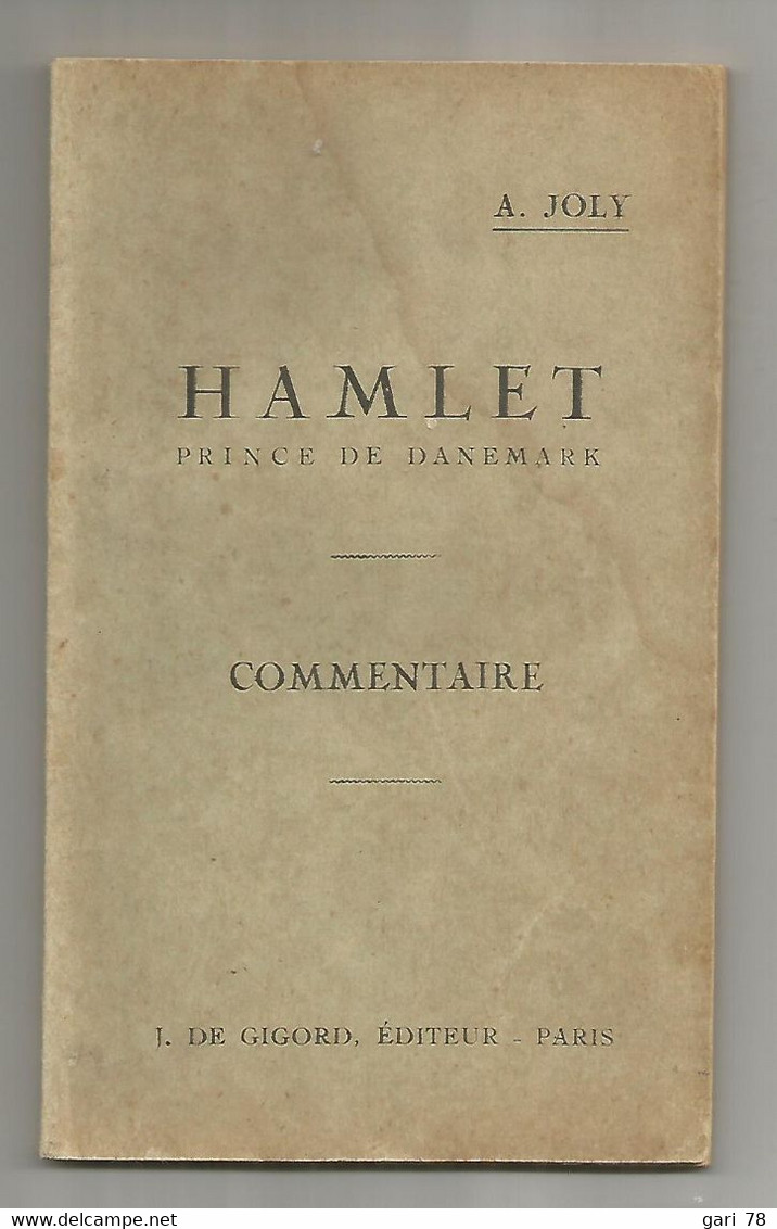 A JOLY : HAMLET Prince De Danemark - Commentaire -  1927 - Fiches Didactiques