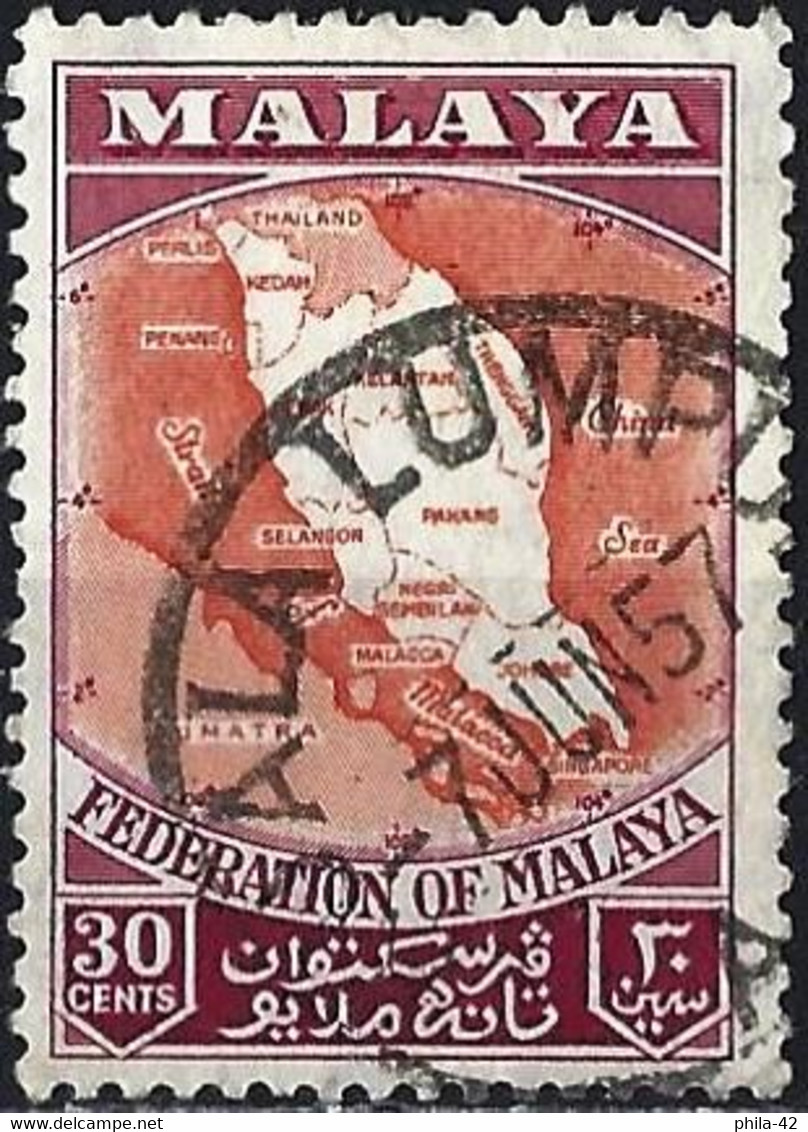 Malaya ( Federation ) 1961 - Mi 4A - YT 83a ( Map Of The Federation ) Perf. 13 X 12½ - Federation Of Malaya