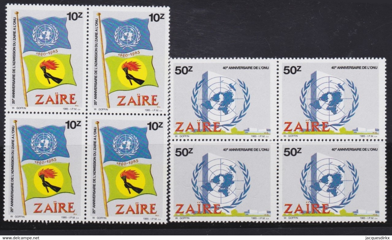 Zaire     .     OBP   .  1291/1292  Blokken Van 4    .   **      .     Postfris   .   /   .   Neuf ** - Unused Stamps