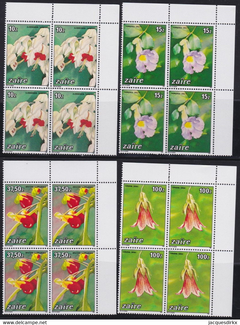 Zaire     .    OBP   .   1231/1238  Blokken Van 4  (2 Scans)     .   **      .     Postfris   .   /   .   Neuf ** - Unused Stamps