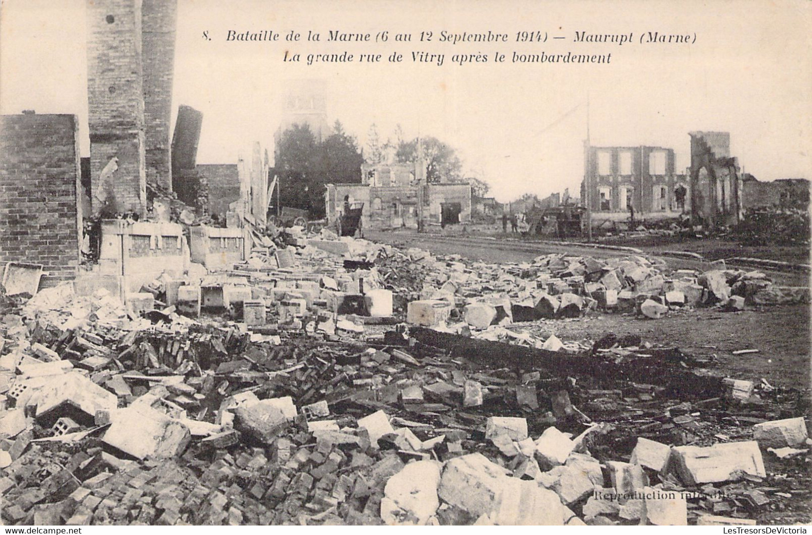 CPA - MILITARIAT - MAURUPT - Bataille De La Marne 1914 - La Grande Rue De Vitry Après Le Bombardement - Guerre 1914-18