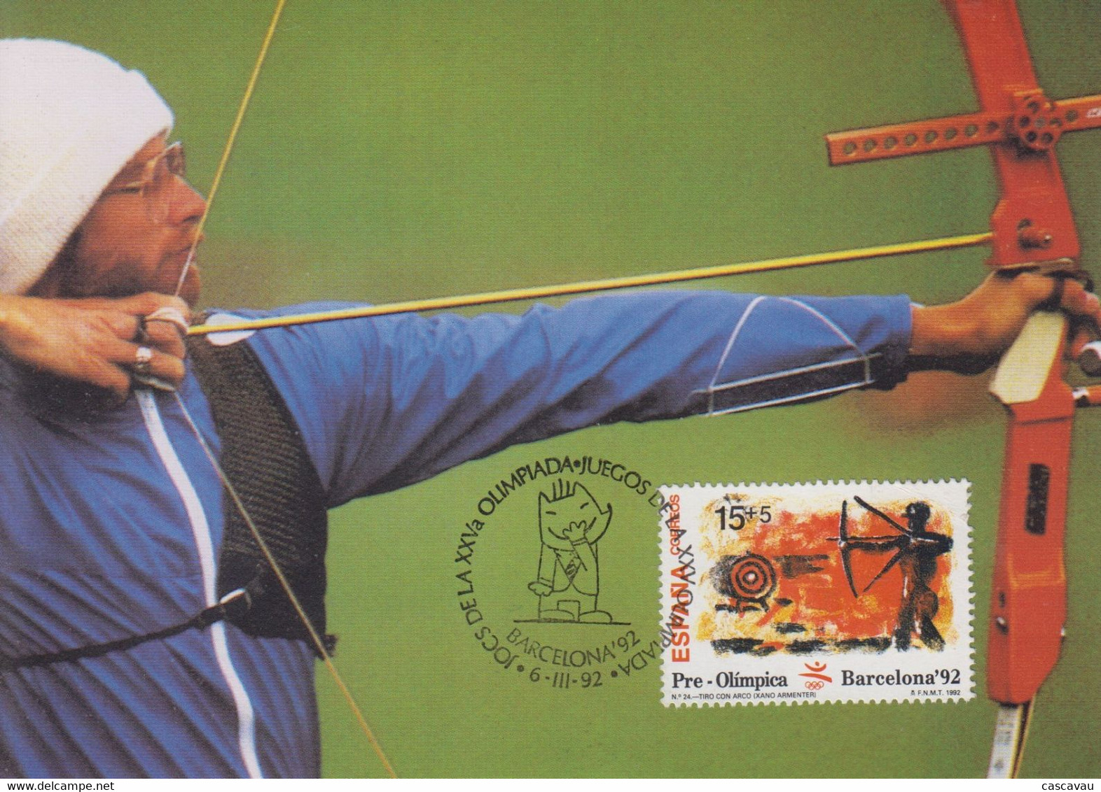 Carte  Maximum  1er  Jour   ESPAGNE   Tir  à  L' Arc   Série  Préolympique    JEUX  OLYMPIQUES  BARCELONE  1992 - Archery