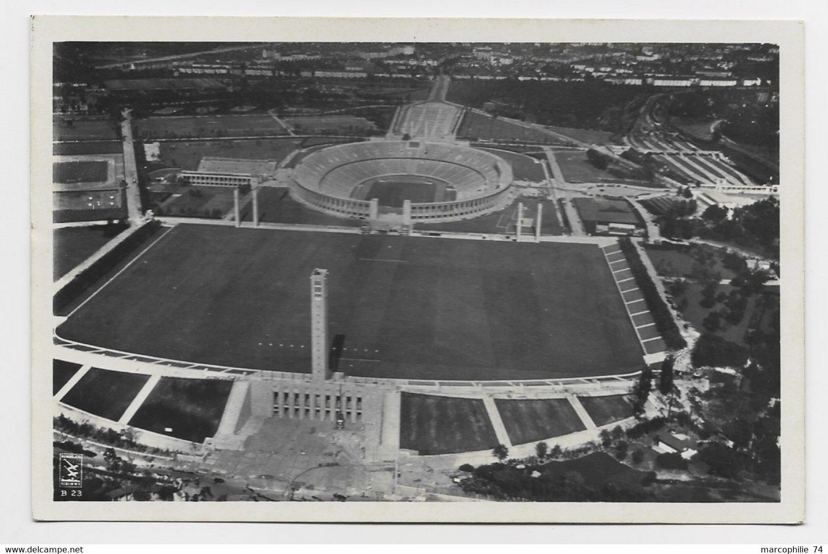 GERMANY JEUX OLYMPIQUES 1936 POSTKARTE BERLIN FOOTBALL SOCCER 15.8.1936 STADE - Sommer 1936: Berlin