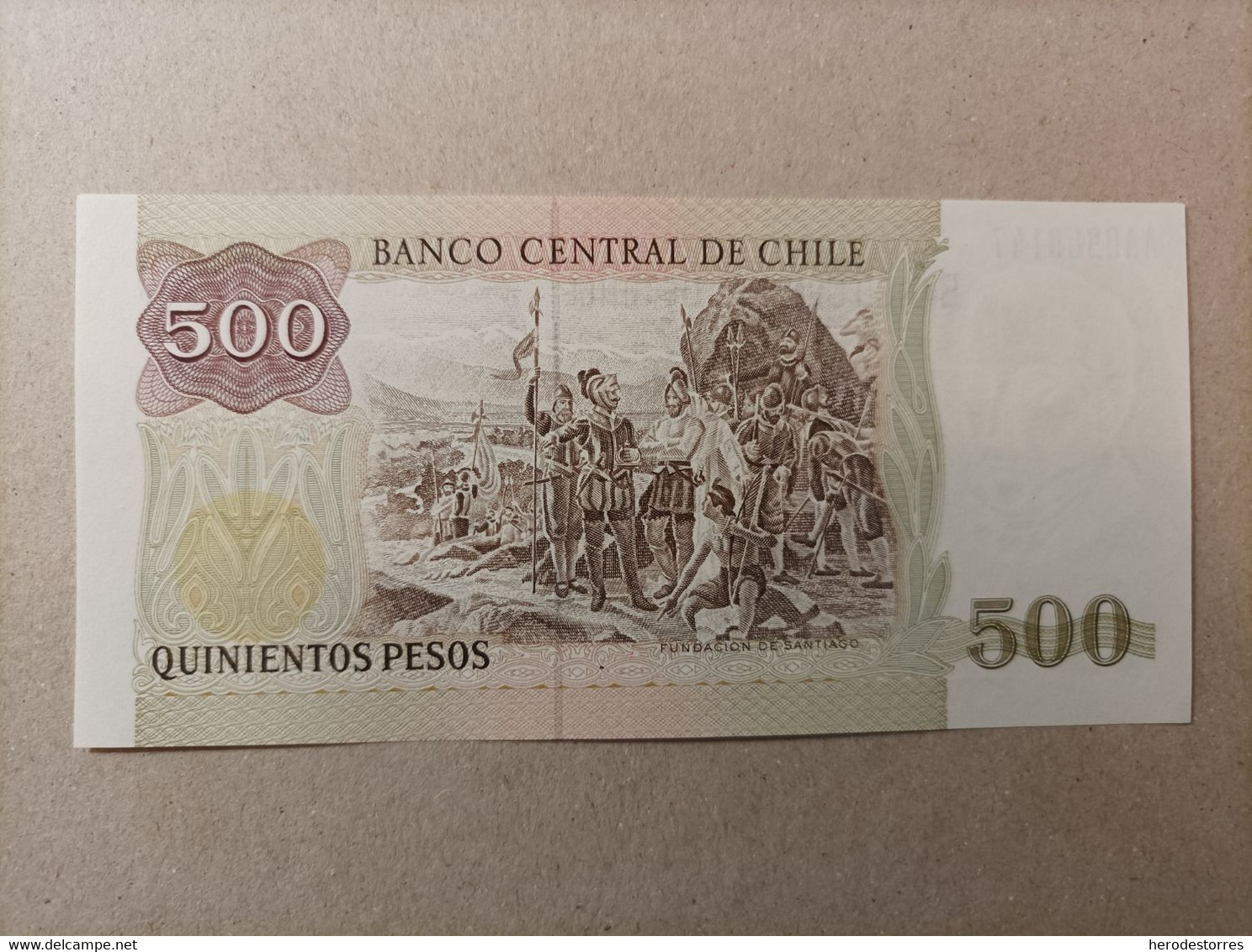 Billete De Chile De 500 Pesos, Año 1992, Serie AA, UNC - Chili