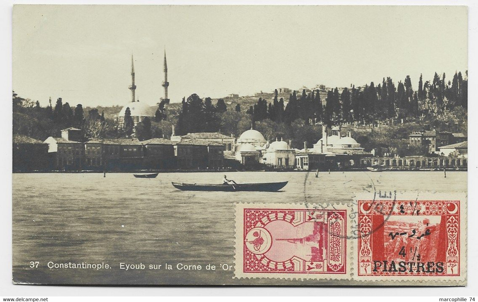 TURKEY TURQUIE 4 PIASTRES  CARTE CARD COSNTANTINOPLE 1921  STAMBOUL TO FRANCE - 1920-21 Kleinasien