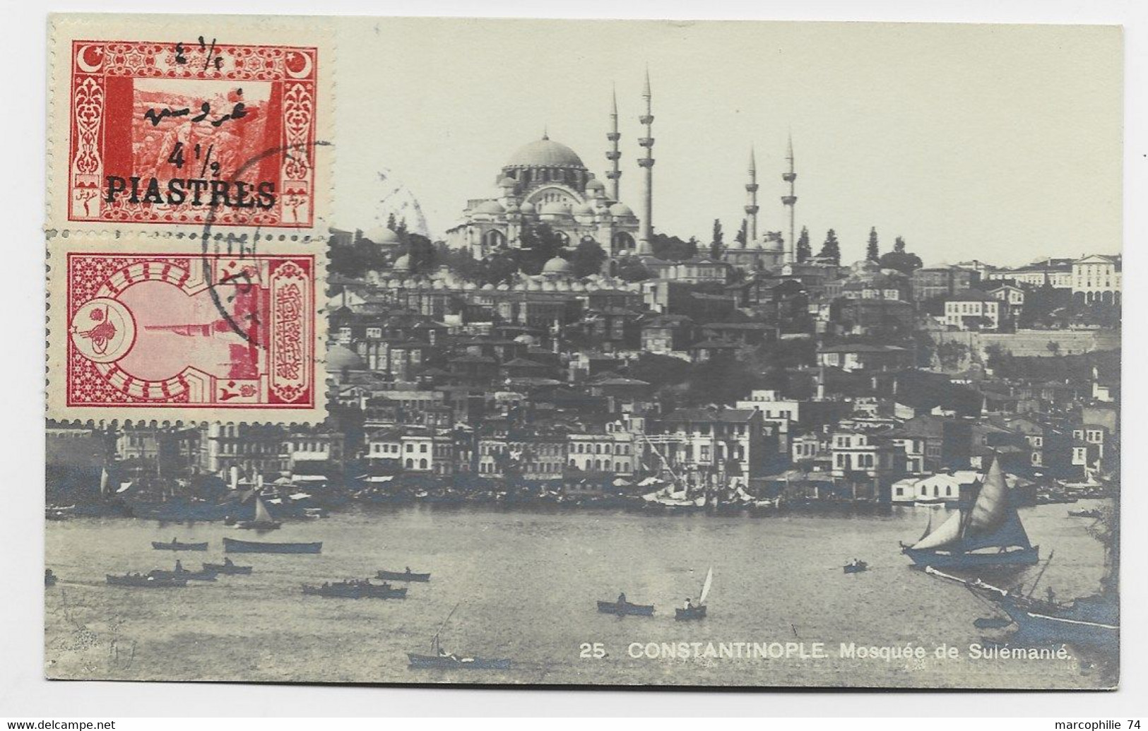 TURKEY TURQUIE 4 PIASTRES  CARTE CARD CONSTANTINOPLE  PERA 1921  STAMBOUL TO FRANCE - 1920-21 Anatolie