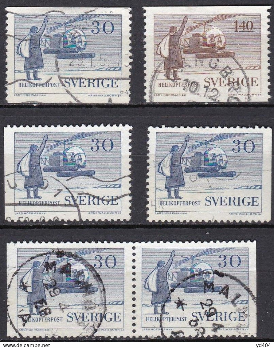 SE613 – SUEDE – SWEDEN – 1958 – HELICOPTER MAIL – Y&T # 8/9 USED - Gebruikt