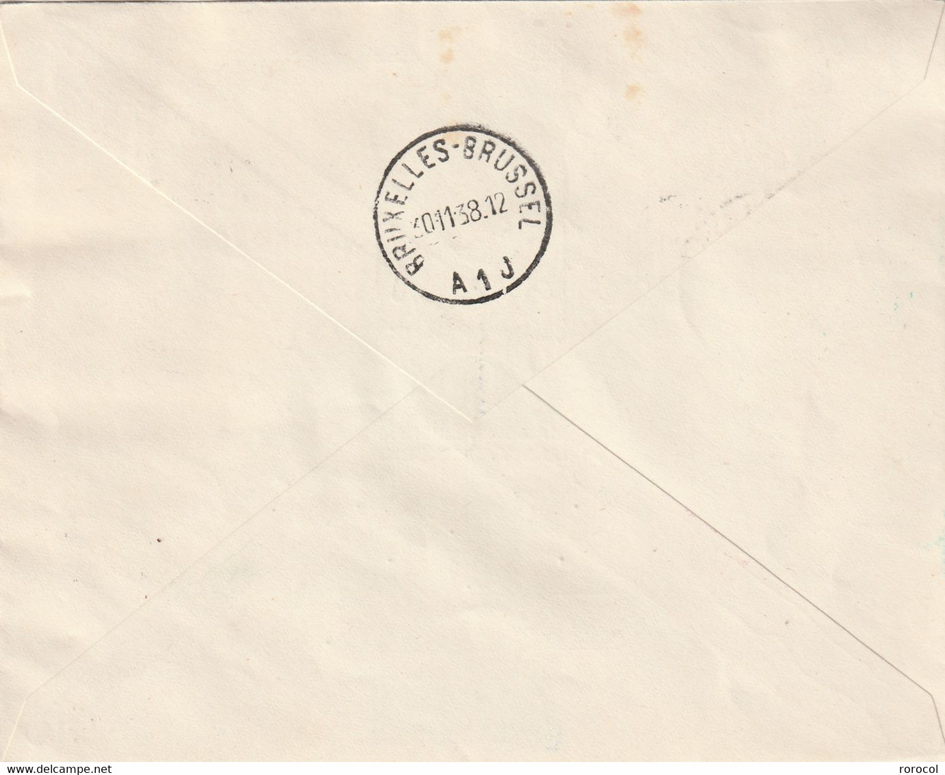 Lettre CONGO BELGE ELISABETHVILLE 1938 100ème Liaison Aérienne VIA SABENA Cachet D'arrivée Au Dos - Brieven En Documenten