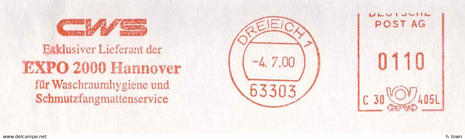 621  EMA Exposition Universelle De 2000, Hanovre -  World's Fair EXPO 2000: Hannover Meter Stamp CWS - 2000 – Hannover (Alemania)