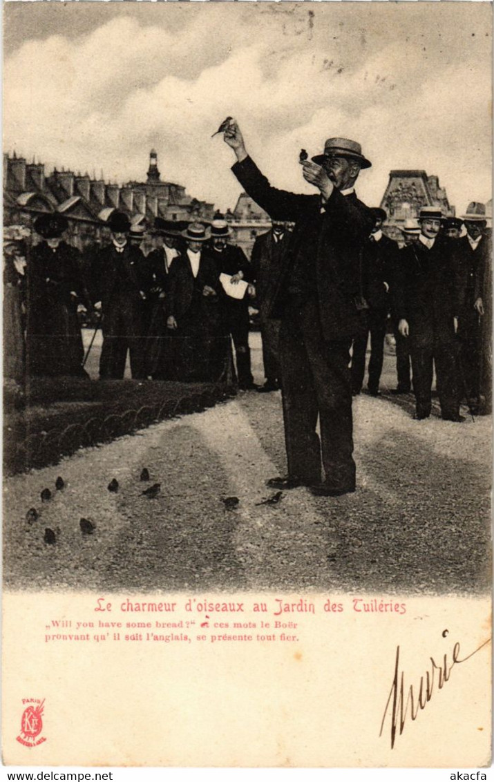 CPA PARIS Petits Metiers Le Charmeur D'oiseaux Aux Tuileries (1245477) - Petits Métiers à Paris