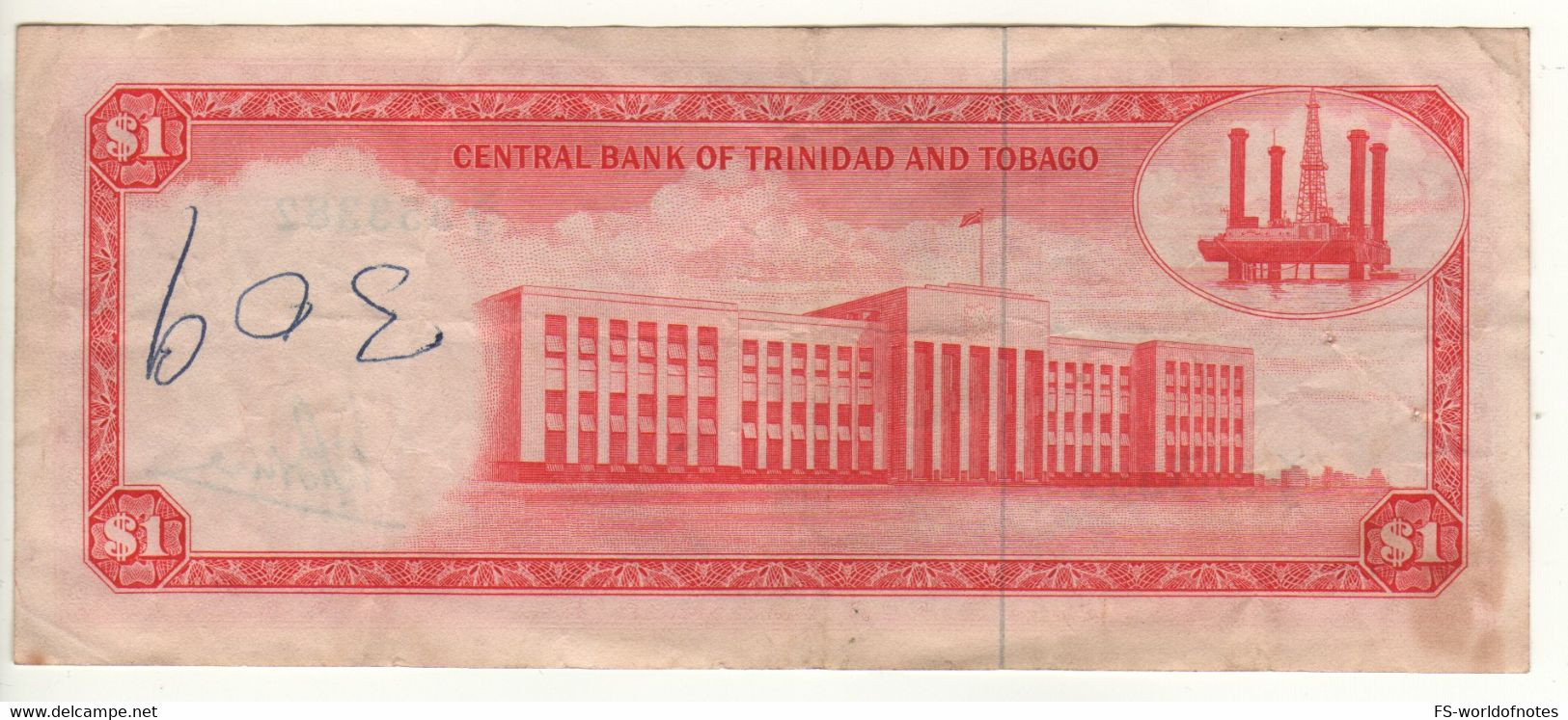 TRINIDAD & TOBAGO   $ 1   (  Queen Elizabeth II)  P26c   Sign. Bruce - Trinidad Y Tobago