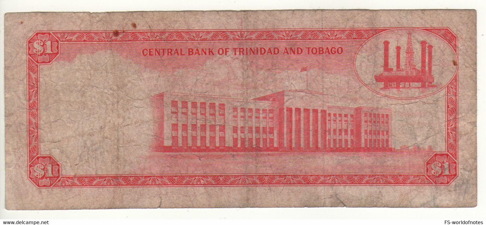TRINIDAD & TOBAGO   $ 1   (  Queen Elizabeth II)  P26c   Sign. Bruce - Trinidad & Tobago
