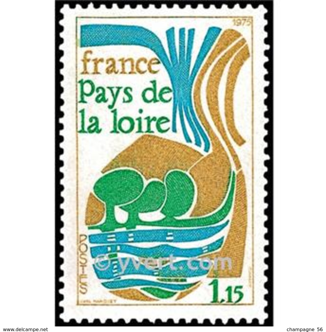 1975 N° 1849 PAYS DE LA LOIRE OBLITÉRÉ - Oblitérés