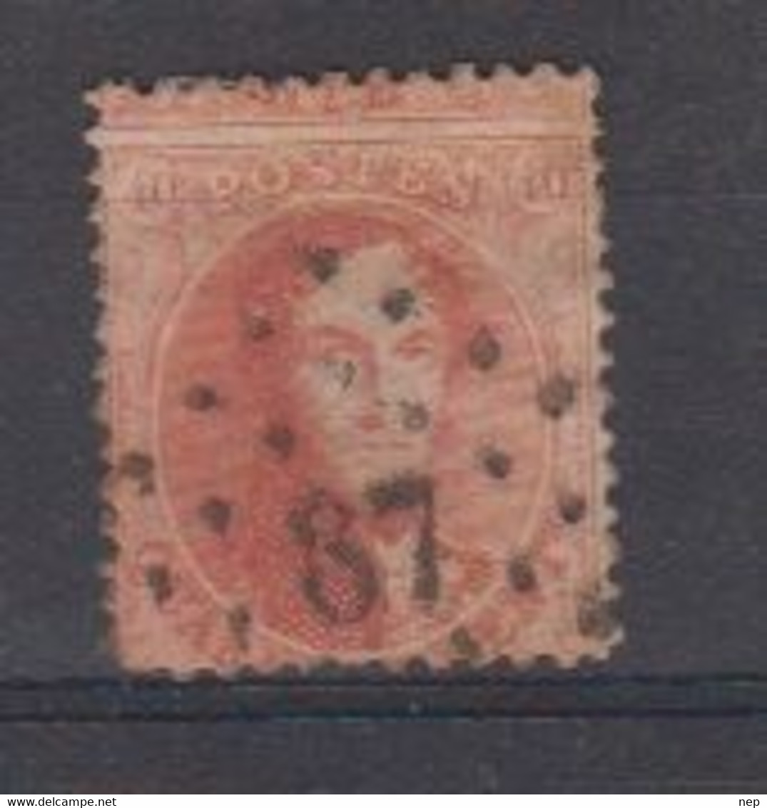 BELGIË - OBP - 1863 - Nr 16A  (PT 60 - (COURTRAI) - Coba + 4.00 € - Puntstempels