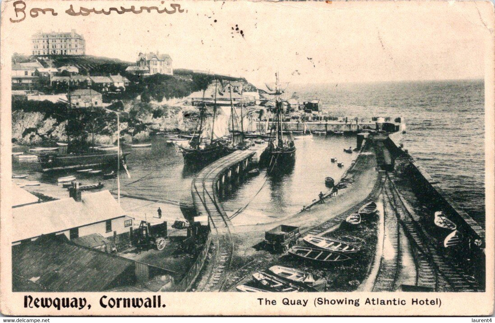 (3 M 45) UK - Vey Old - B/w - Newquay With Atlantic Hotel (posted To France 1908) - Newquay