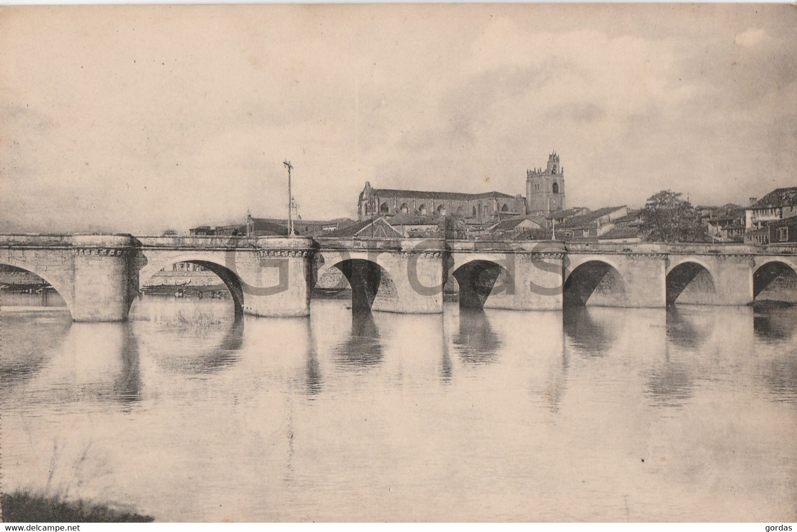 Antigua - Palencia - Brucke - Bridge - Puente Mayor , Rio Carrion Y Catedral - Antigua E Barbuda