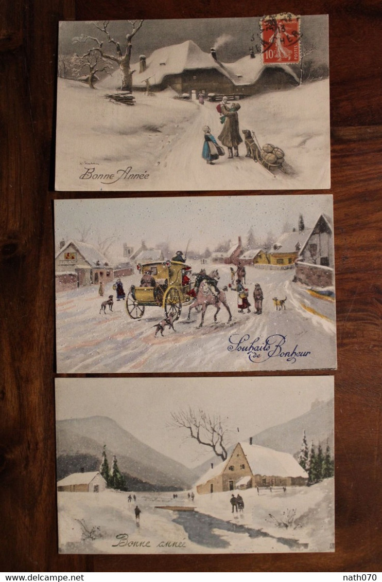 AK 1900's Lot De 6 CPA Joyeux Noël Illustrateur VIENNE Litho - Other & Unclassified