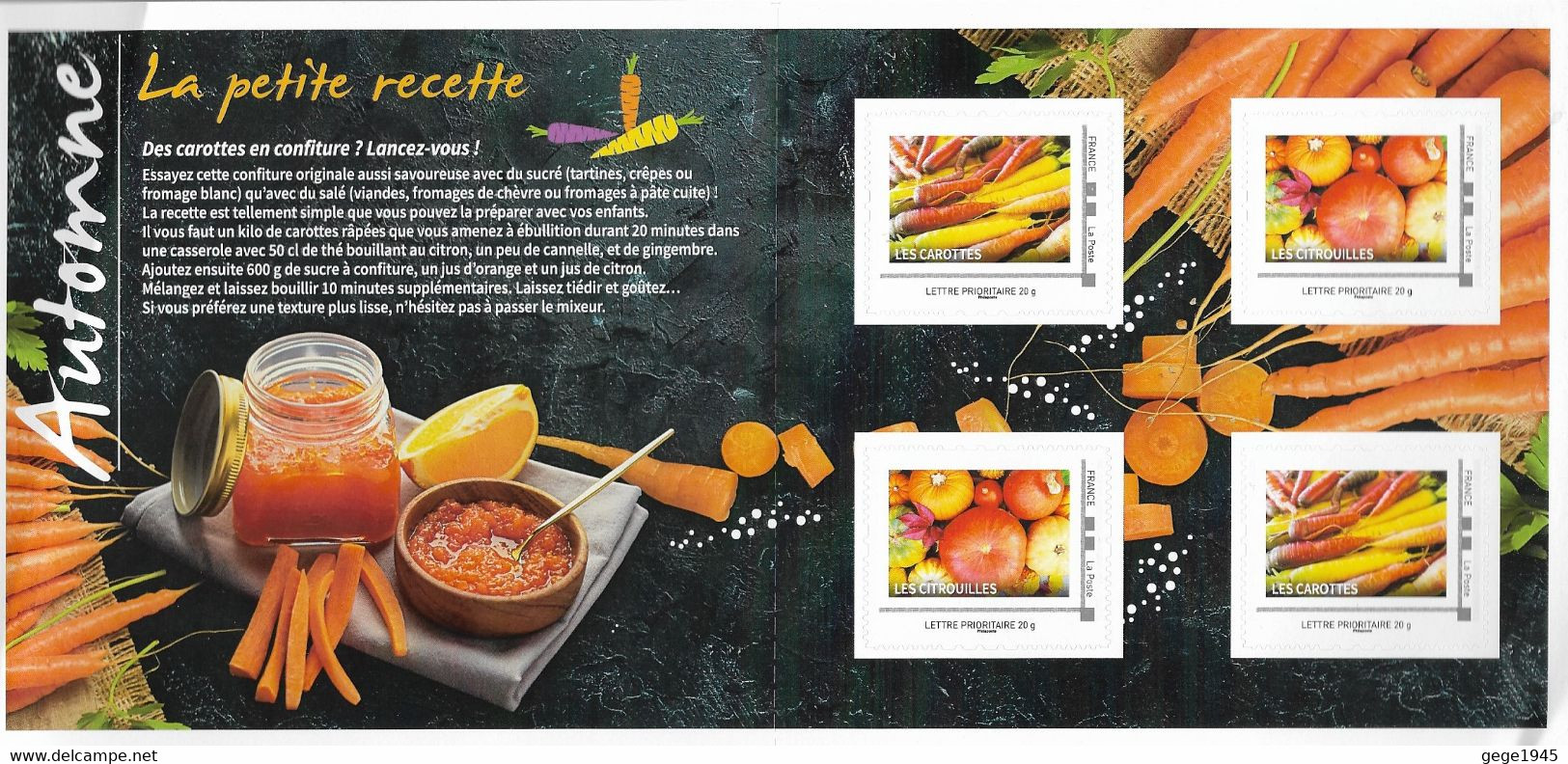 Les Exclusifs  " Automne "  4 Timbres Prioritaires Avec Des Légumes  - Valeur Faciale Au 01/01/2024  = 5,16 € - Nuovi